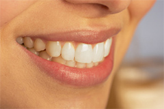 closeup of woman's perfect smile